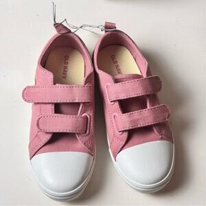 Old Navy Girl's Daisy Canvas Secure Double Strap Slip On Sneakers Sz 10